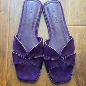 SANDRO purple suede sandals